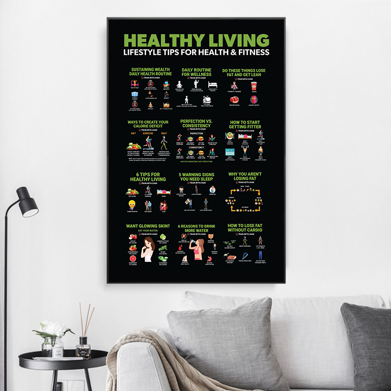 보디빌딩 운동 건강한 생활 다이어트 영양 포스터 캔버스 - Nutrition And Exercise 리뷰 및 가격