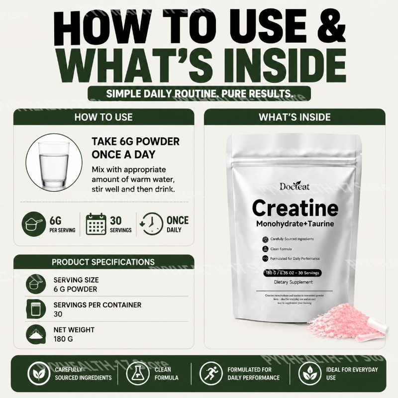 닥티에이트 크레아틴 모노하이드레이트+타우린 파우더, A - Creatine Monohydrate Powder 리뷰 및 가격