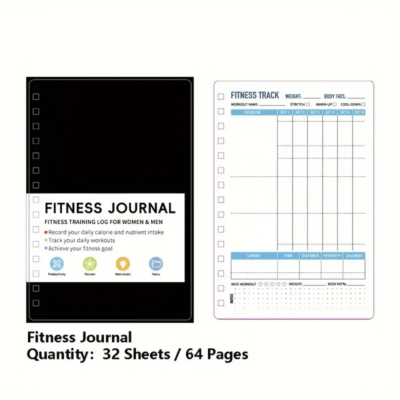 나선형 노트 일일 운동 및 영양 계획표 32매 피트니스 - Nutrition And Exercise 리뷰 및 가격